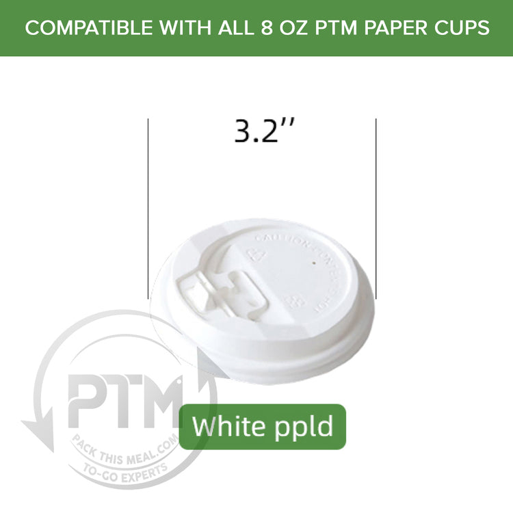 PAPER CUP LOCK LIDS - WHITE 80MM