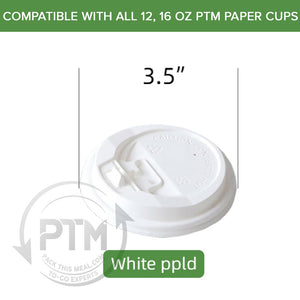 PAPER CUP LOCK LIDS - WHITE 