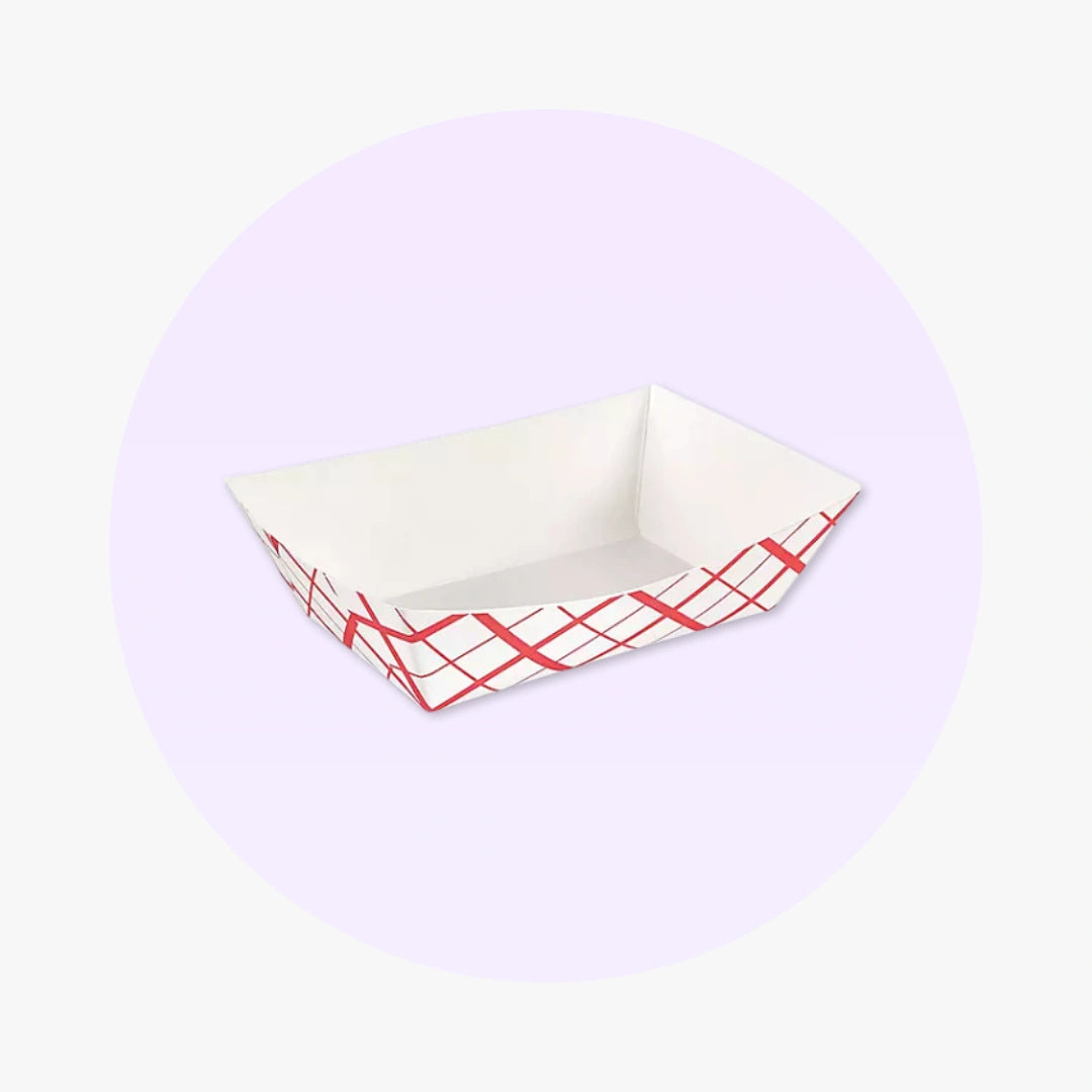 Paper Food Boat Tray - Red & White | 2 lb