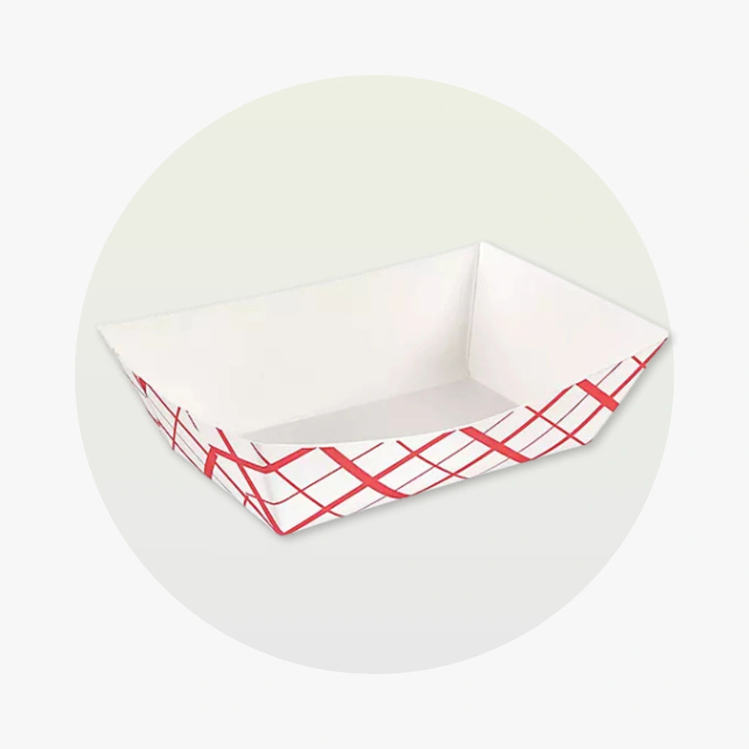 Paper Food Boat Tray - Red & White 5 lb