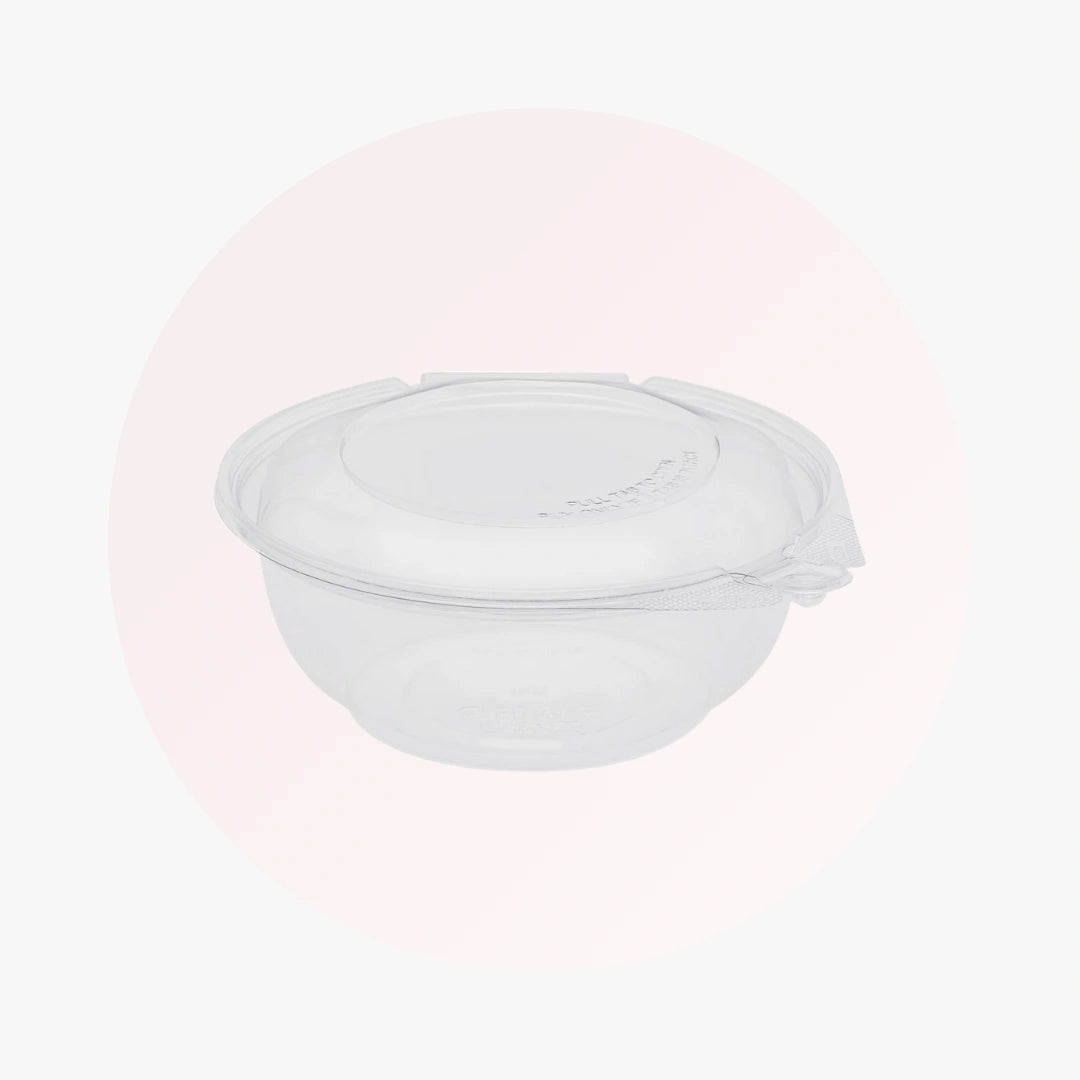 Plastic Tamper Evident Hinged Salad Bowls | 24 oz