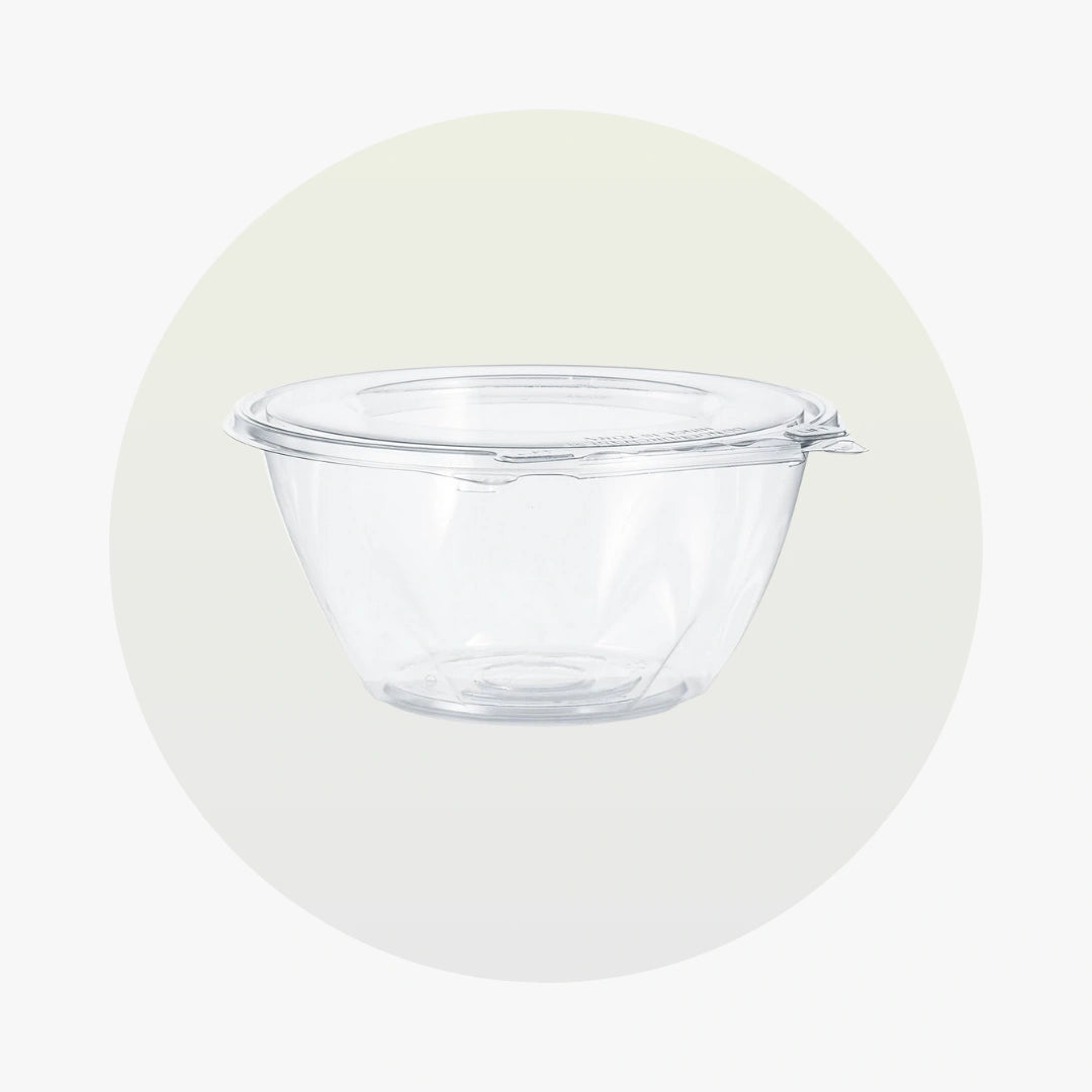 Plastic Tamper Evident Hinged Salad Bowls | 32 oz