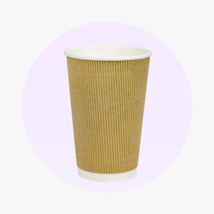 Ripple Wall Paper Cups - Brown Stripes - 20 oz