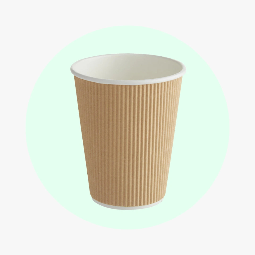 RIPPLE WALL PAPER CUPS - BROWN - 12 oz | Pack this Meal