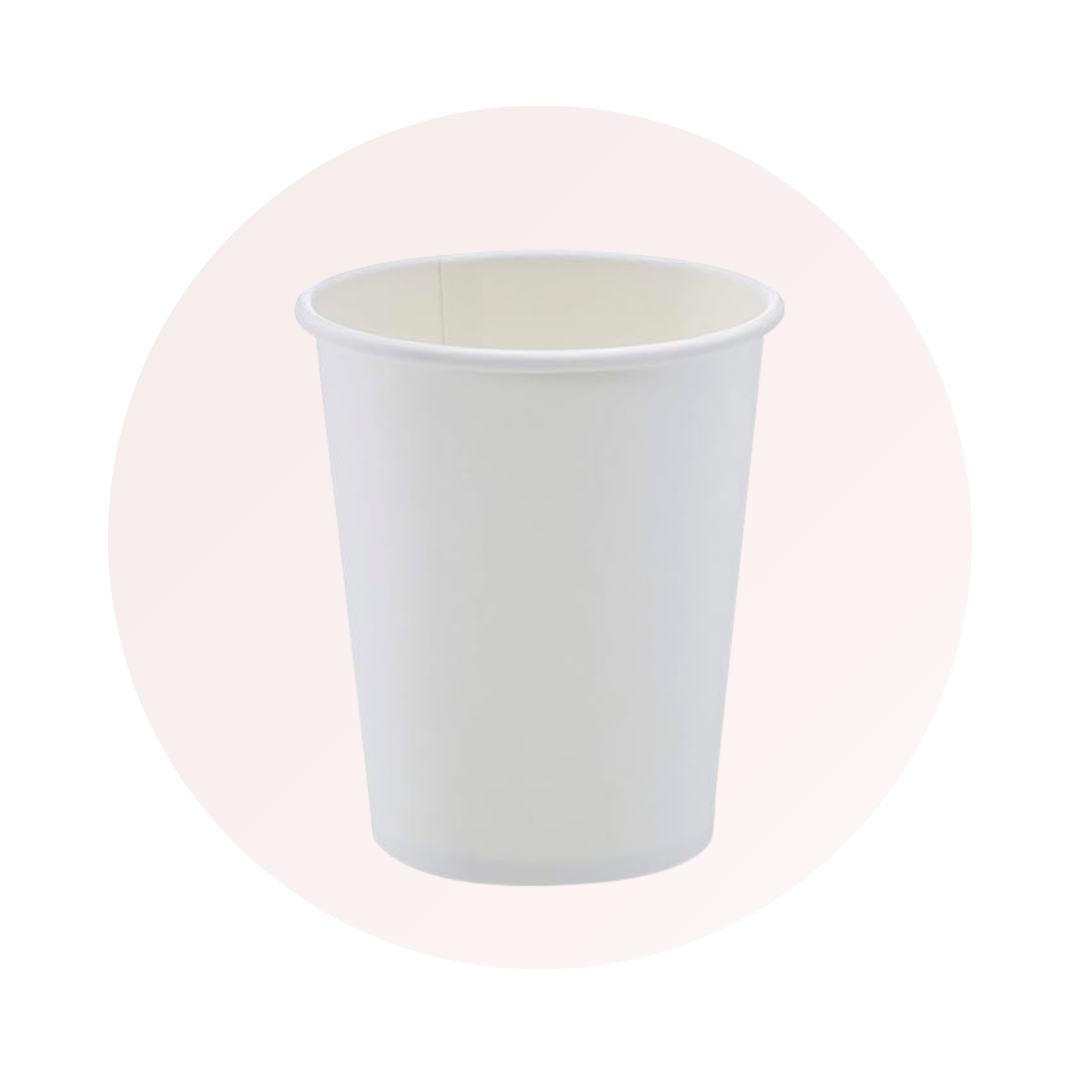 SINGLE WALL PAPER CUPS - WHITE - 8 oz