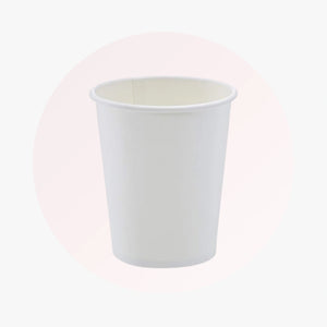 SINGLE WALL PAPER CUPS - WHITE - 8 oz