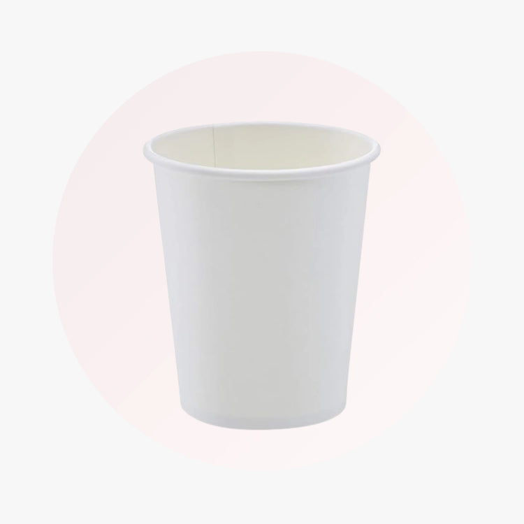 SINGLE WALL PAPER CUPS - WHITE - 8 oz