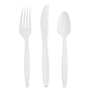 White Medium Weight Cutlery Set by packthismeal.myshopify.com