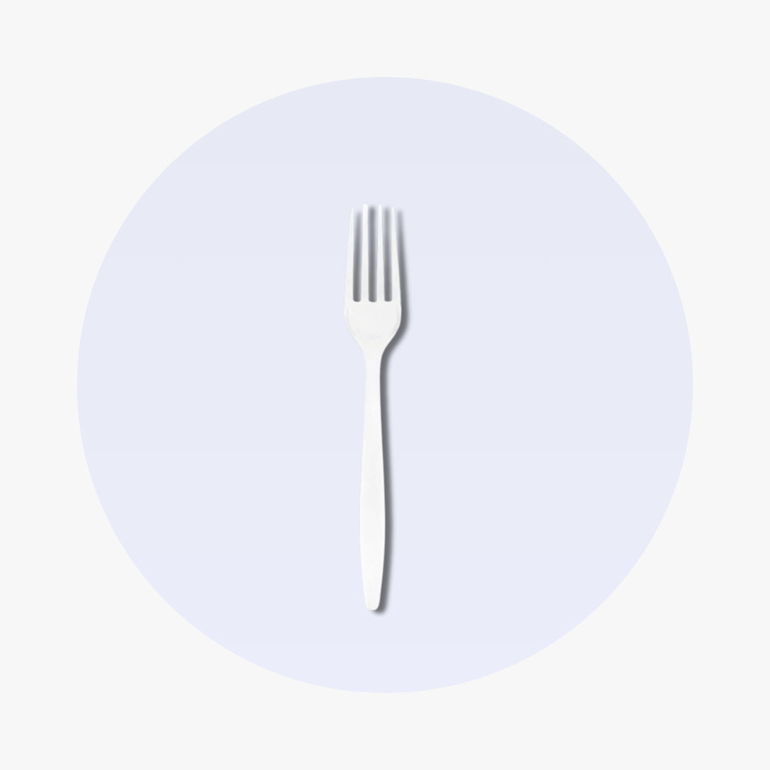 White Medium Weight Forks - Loose