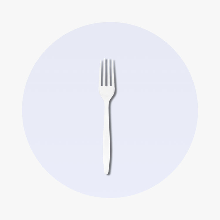 White Medium Weight Forks - Loose