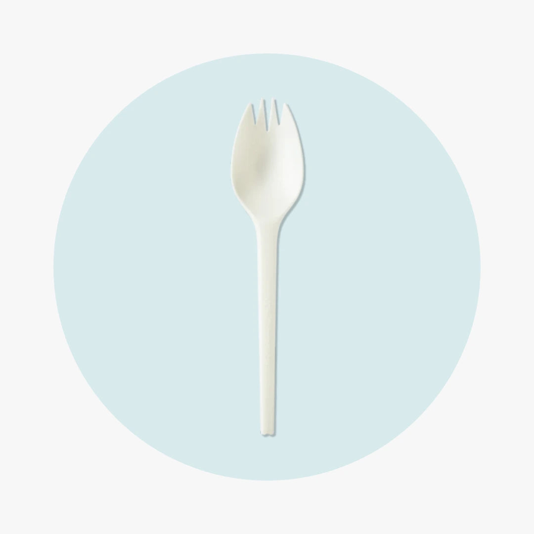 White Medium Weight Sporks - Loose by packthismeal.myshopify.com