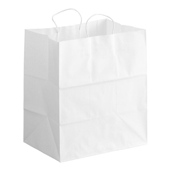 White Shopper Bags With Handle - LARGE - PACK THIS MEAL