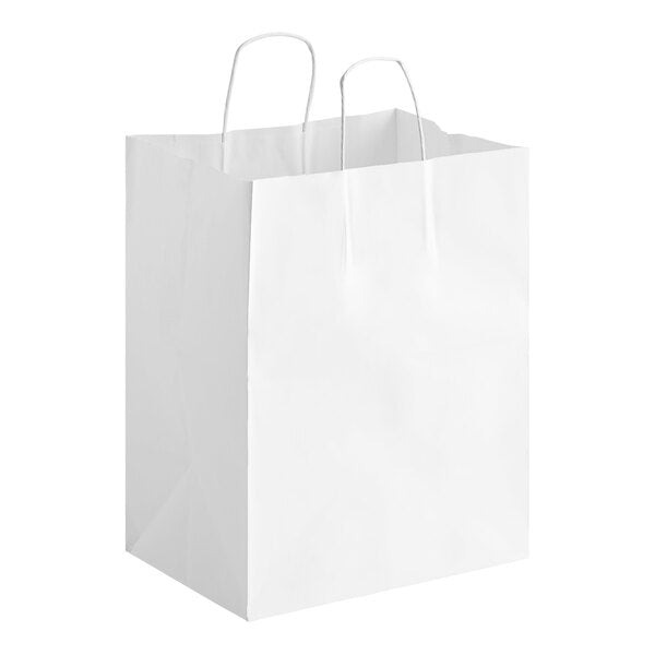 White Shopper Bags With Handle - SMALL - PACK THIS MEAL