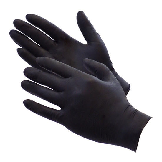 4 mil Nitrile Gloves Black (100 Pieces/Case) L"