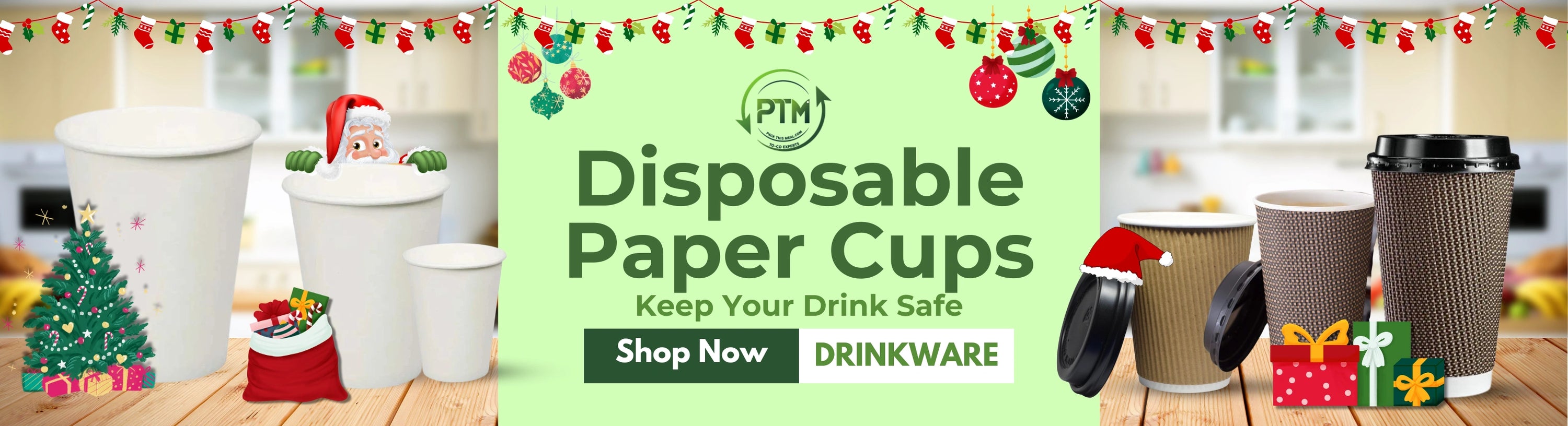 cristmas disoposable paper cups