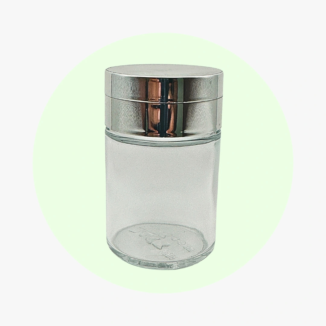 Magnetic Grinder with Storage Jar - Silver