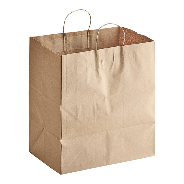 Kraft Shopper Bags With Handle - LARGE - PACK THIS MEAL