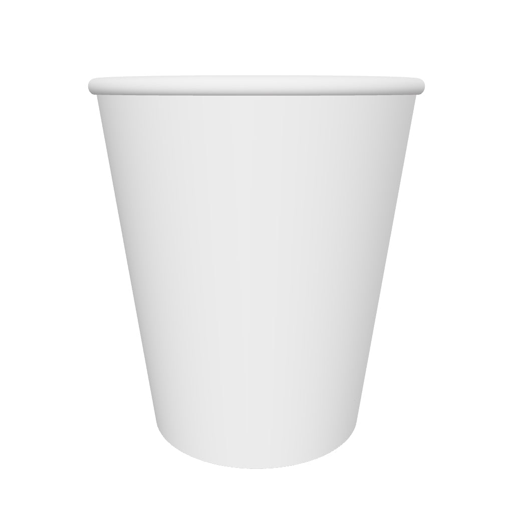 SINGLE WALL PAPER CUPS - WHITE - 8 oz