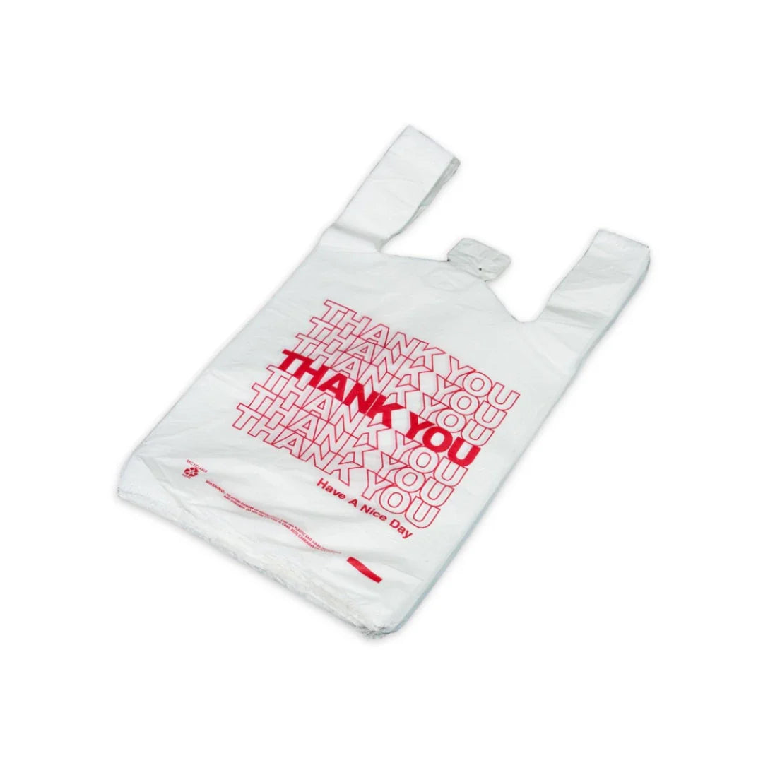 T Shirt Bags Small 16 mic - White