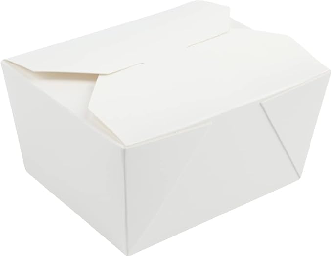 WHITE Fold To-Go Boxes No. #1 - 30 oz